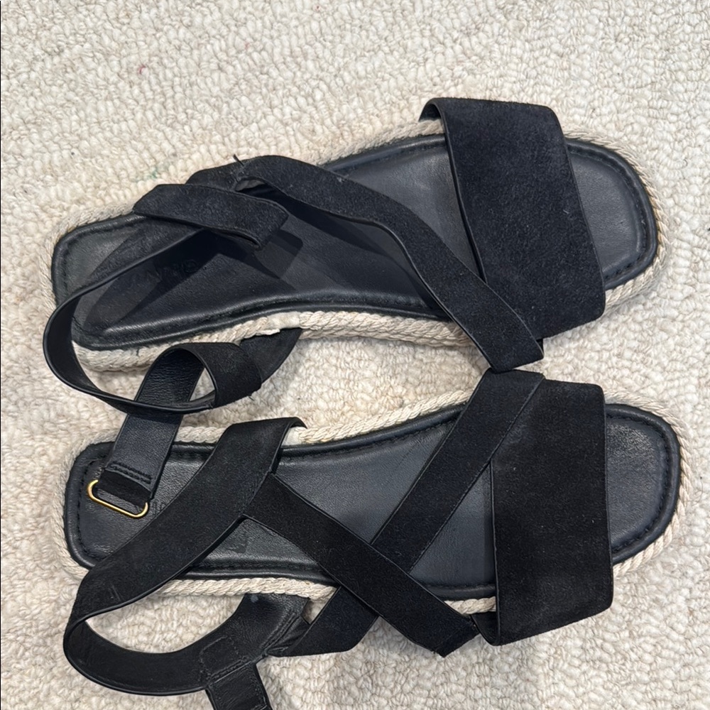 Vince Black Sandals with Geometric Straps
